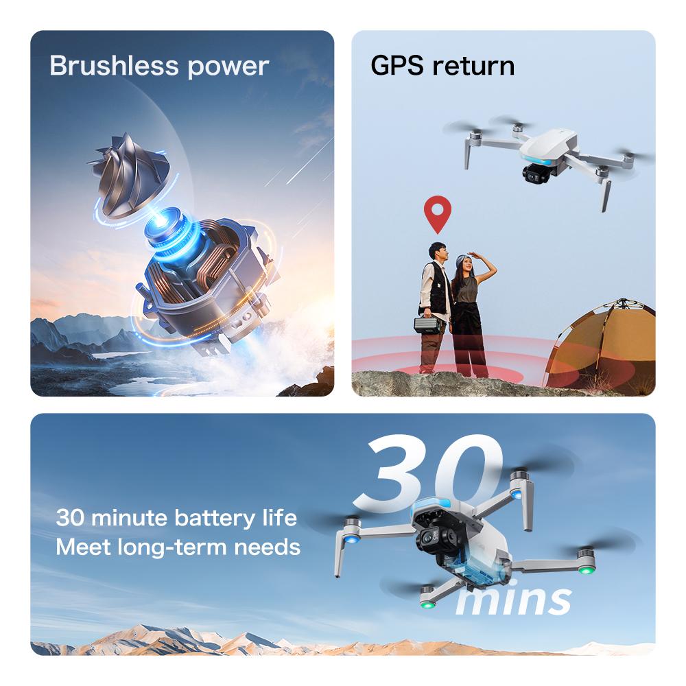 2025 NEW S-X1 Mini Drone with Large Screen 3axis Gimbal Anti-shake Aerial Brushless Drones 5G GPS 8K HD Camera EIS RC Quadcopter