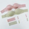 Women's Strapless Invisible Bra Replaceable Sheer Buckle Braletter Push Up Half Cup Tank Top Sexy Underwear