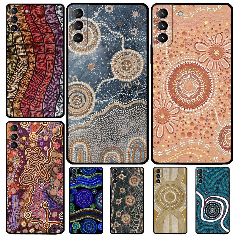 Aboriginal Art Print Case For Samsung Galaxy S23 Ultra S22 S21 S20 FE Note 20 Ultra S8 S9 S10 Note 10 Plus Cover