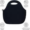 Gourmet Getaway Soft Neoprene Lunch Tote Bag   Lightweight  Insulated And Reusable One Size  Black