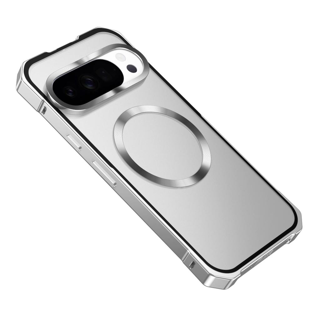 For Google Pixel 10/10 Pro Case Compatible with MagSafe Hard PC Metal Frame Frosted Phone Back Cover