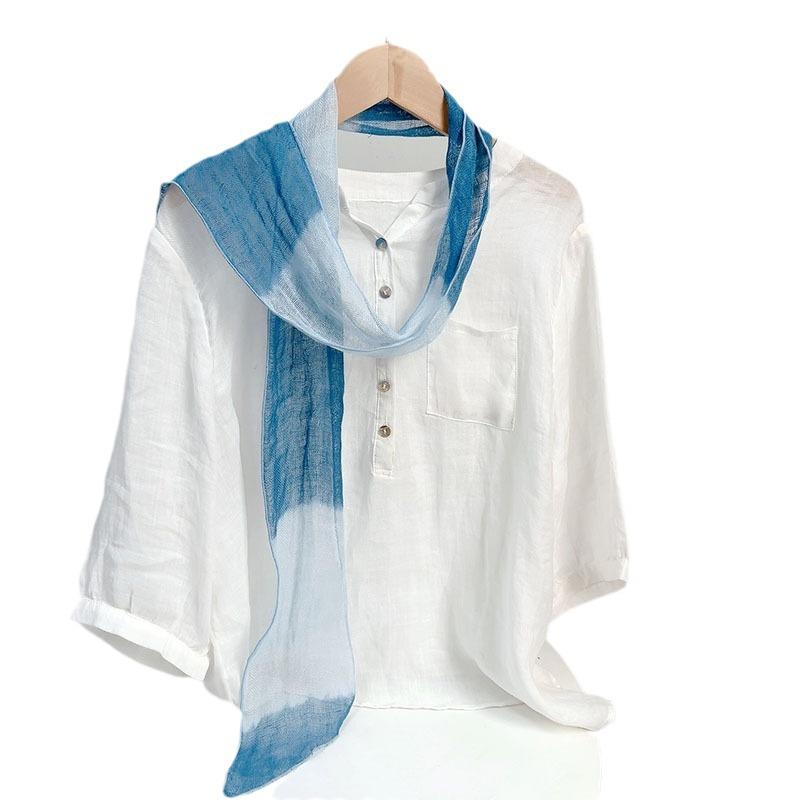 Spring and Summer Thin Linen Scarf Slender Narrow Long Breathable Neck Protection Scarf for Women Versatile Extended Scarf Accessories