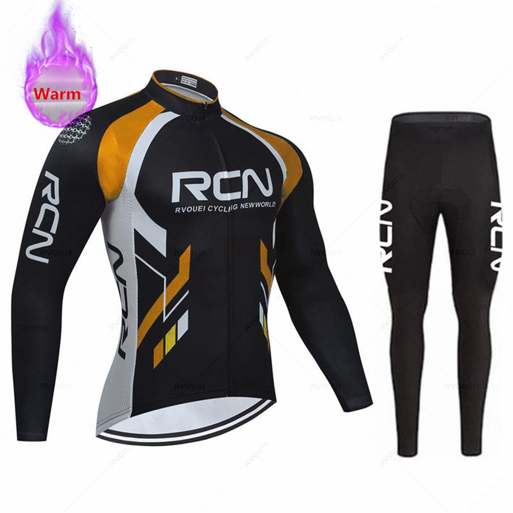 Rcn Winter Warm Thermal Fleece Set Велосипедная одежда Мужская велосипедная майка Спортивная езда MTB Велосипедная одежда Maillot Ciclismo Hombre