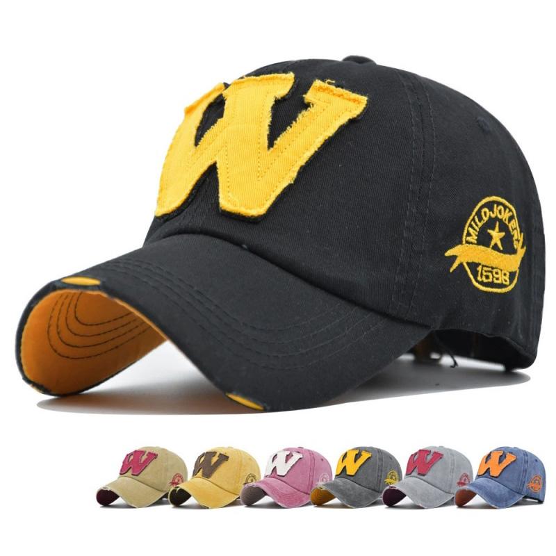 Женские Мужские Бейсболки Буквы W Вышивка Snapback Хип-Хоп Кепка Регулируемая Хлопок Gorras Унисекс Для улицы Повседневные Мужские Кепки для Папы