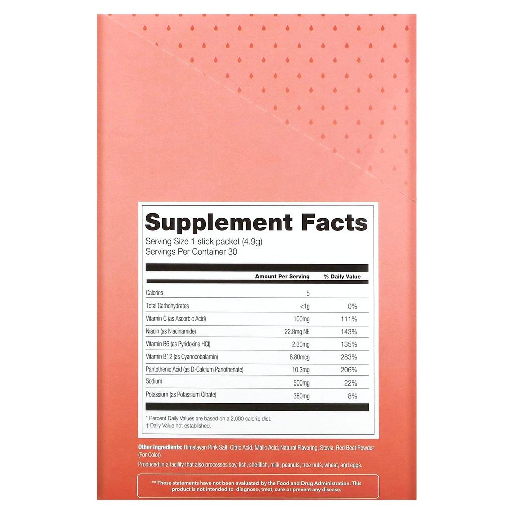 310 Nutrition Hydrate, смесь для приготовления электролитного напитка, клубника, 30 стиков, 4,9 г (0,17 унции) Каждый