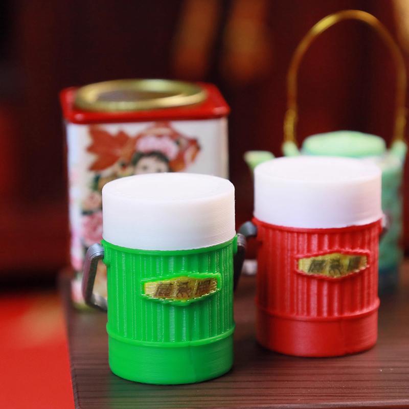 Миниатюрный кукольный домик, китайская ностальгическая сцена, столик, теплый чайник, миниатюрная игрушка для еды, модель, украшение для кукольных аксессуаров