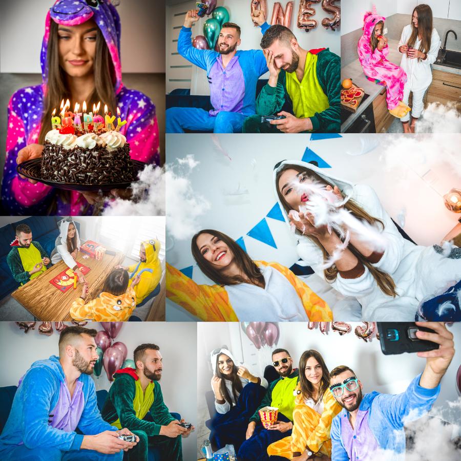 Warm men's kigurumi pajamas onesie raccoon one-piece zip-up s Gray raccoon Onesie Costume - S