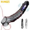 Penis Sleeve Extensions Condom Male Enlargement Delay Vibrators Clits Massager Cock Ring Vibrating Penis Cover Sex Toys For Men 18+