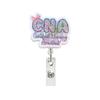 Acrylic Badge Holder Glitter ID Badge Holder Alligator Clip Badge Reel Strong Glitter Shaker Reel For Staff Clinics