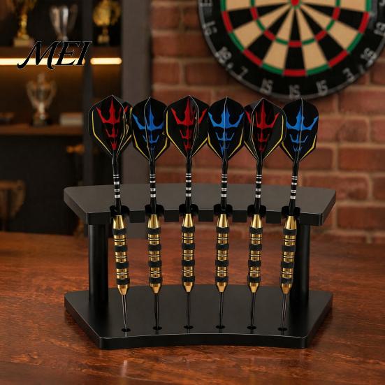 Wall Mounted Dart Rack Holder Stand, with 6 Slot, Durable Acrylic Organizer, Compact Soft Tip Organizer Display Rack, for Game Room Storage