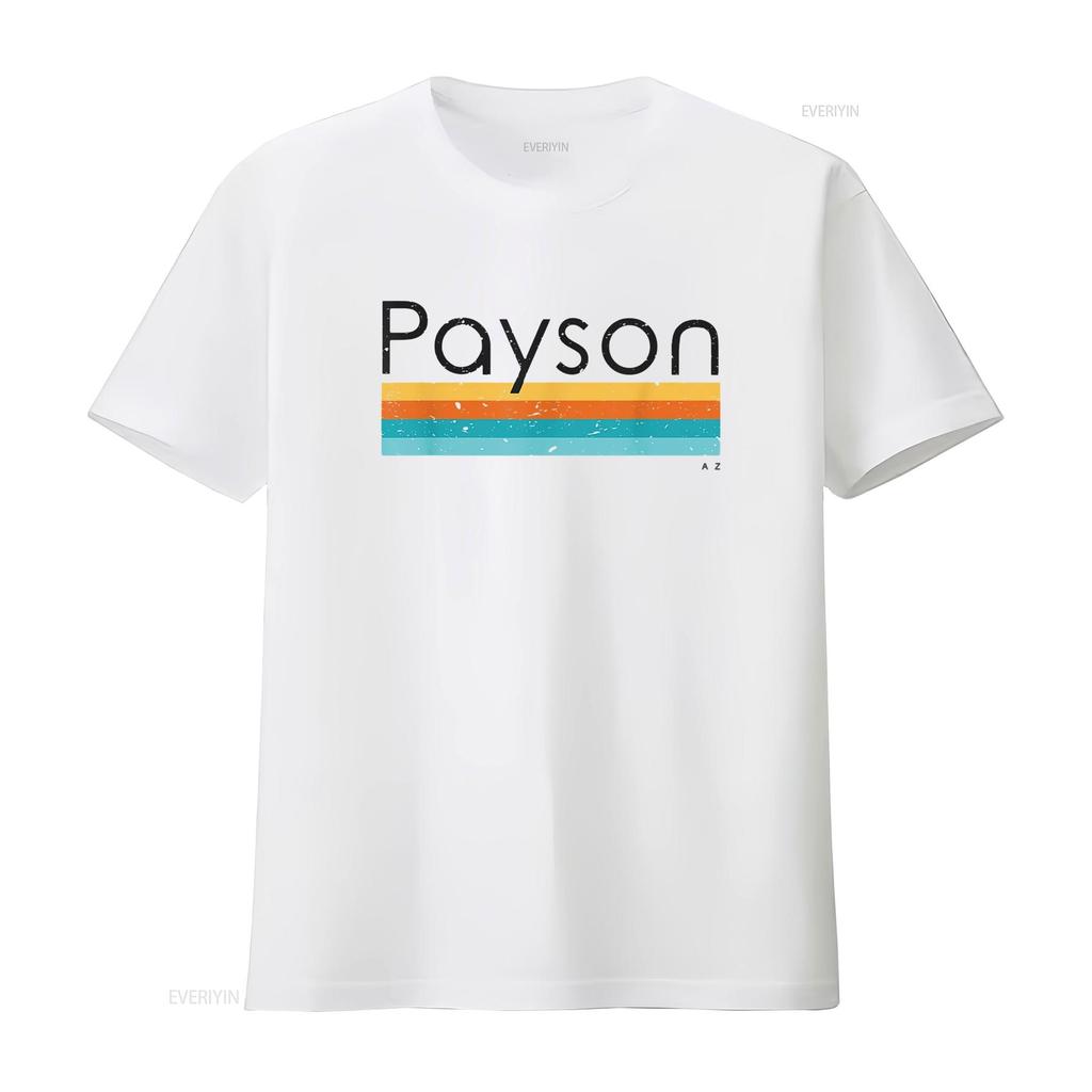 Vintage Payson AZ Retro Design T Shirt vintage Washed Stretched designer clothes Comfortable homme fashion Versatile Unisex