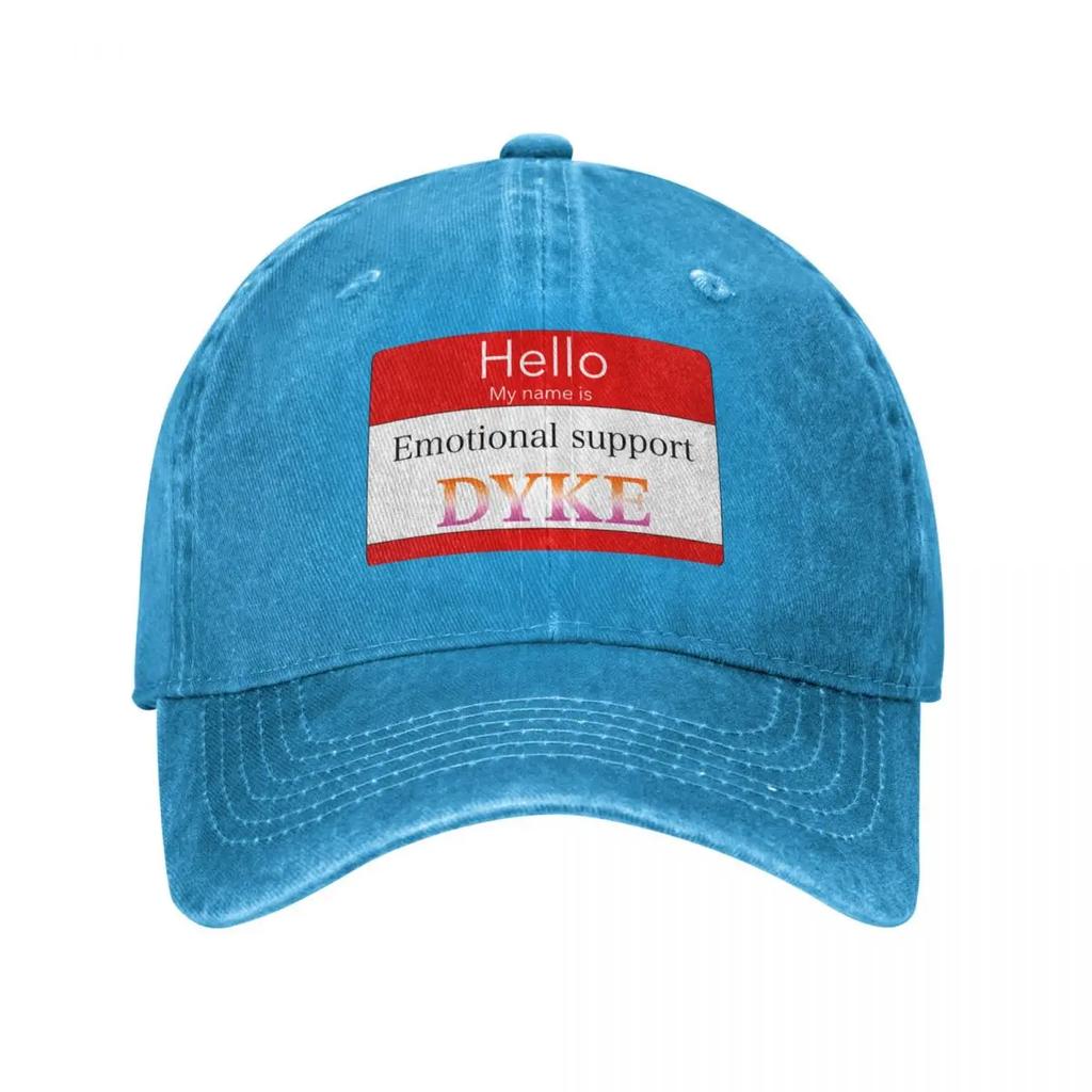 Emotional support dyke (lesbian flag) Baseball Cap Christmas Hat sailor cap for Unisex Bobble Hat Snapback Cap Luxury Women Unisexs