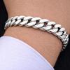 THICK SILVER Men' Bracelet SILVER pr.925 SOLID 9mm DIAMOND SET Italian