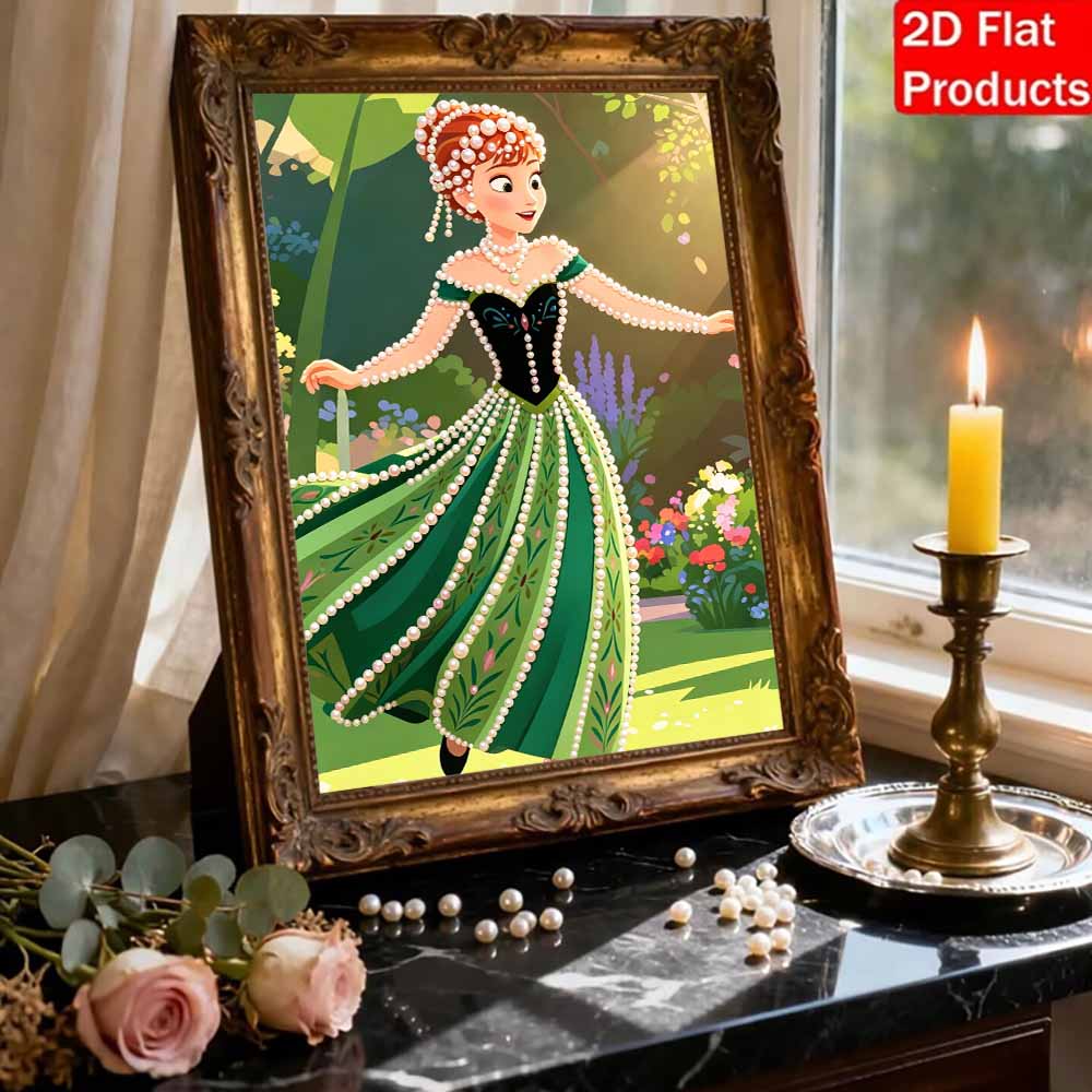 Disney Pearl Painting Frozen Anna Handmade DIY Pearl Gem Painting Pictures Crafts Special Shape Home Wall Decoration