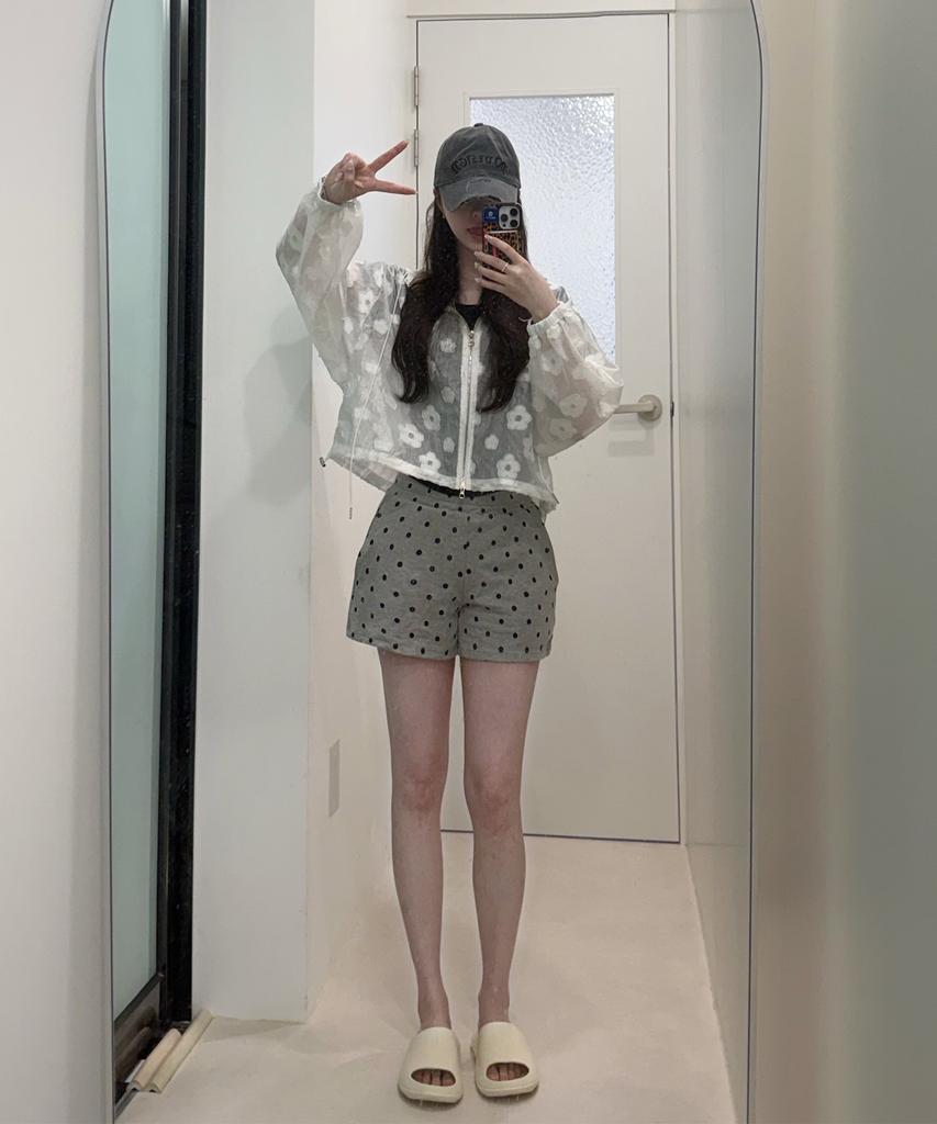 AWESOME STUDIO Dot Pattern Star Pants Melange Gray