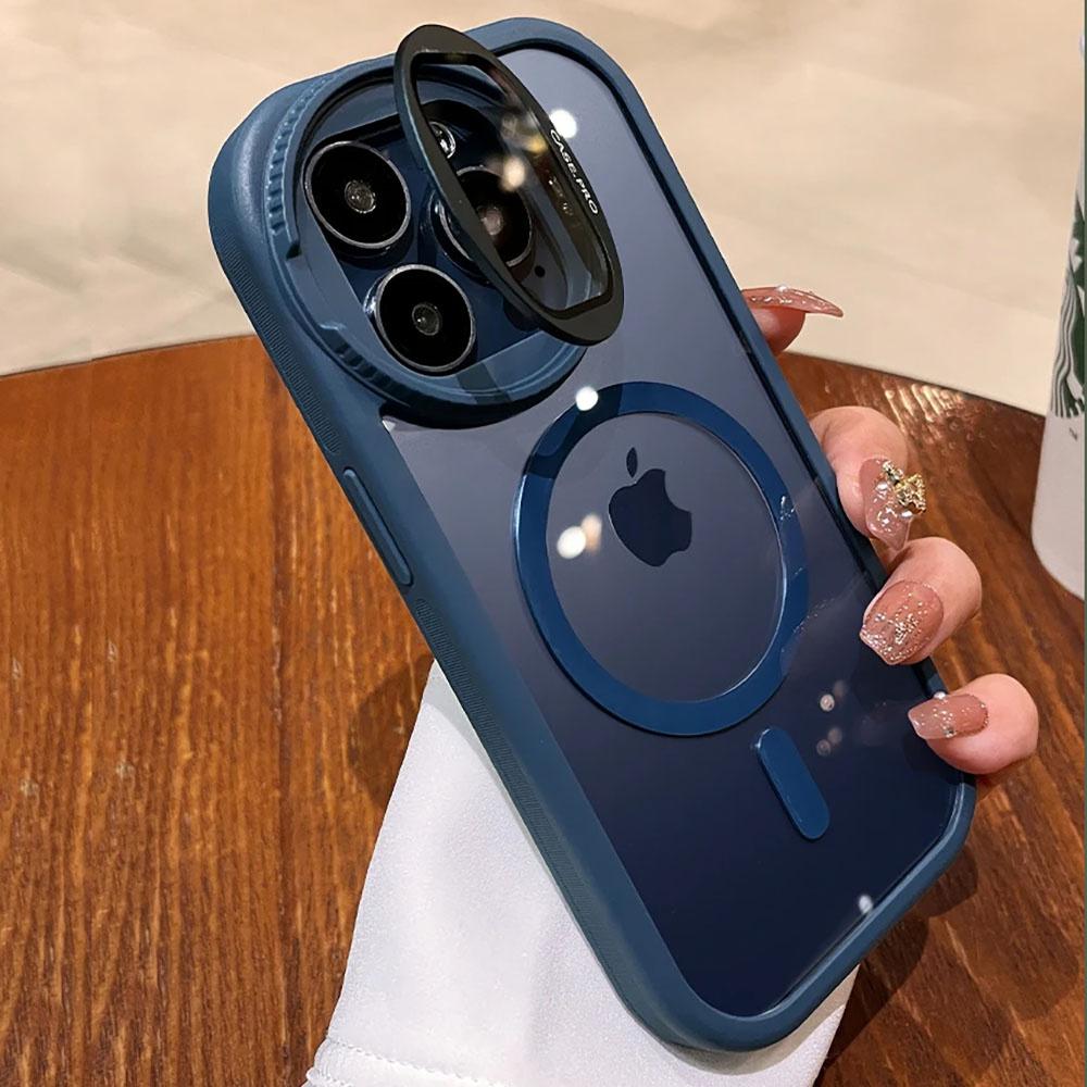 Чехлы для телефона с подставкой для защиты камеры для iPhone 16 15 14 12 13 11 Pro Max Plus с магнитной беспроводной зарядкой MagSafe