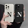 Чехол для iPhone 15: Дизайн с большой буквой N Heart, полная защита линз, устойчивость к износу и падениям