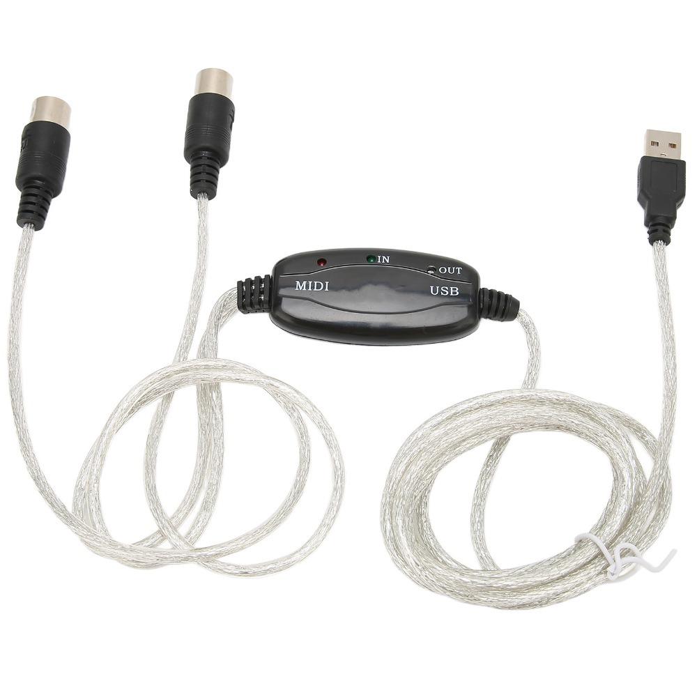 2 in 1 USB to MIDI Cable No Driver Needed MIDI Cord Adapter for Windows Computer