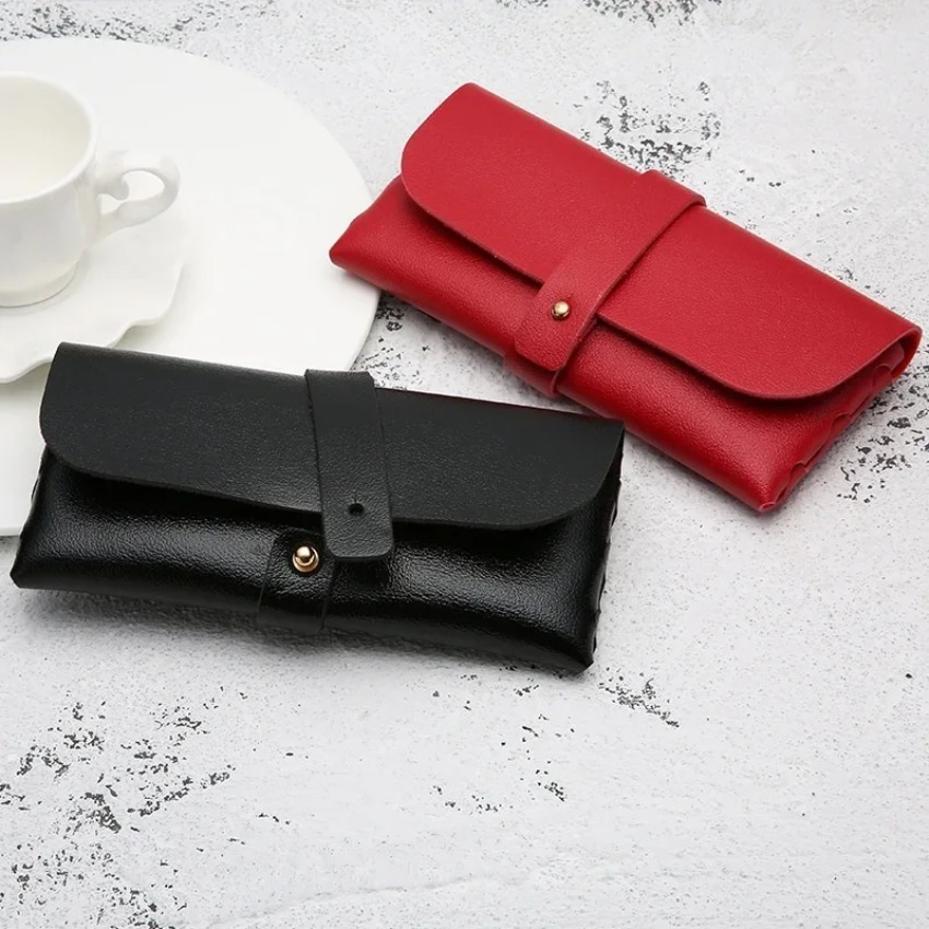 1 Pcs Women's Leather Eyeglasses Case Soft Portable Sunglasses Storage Bag Fashionable Glasses Case Accessory