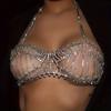 Hollow Out Rhinestone Tassel Bra Chest Chain Sexy Lingerie Decoration Chain