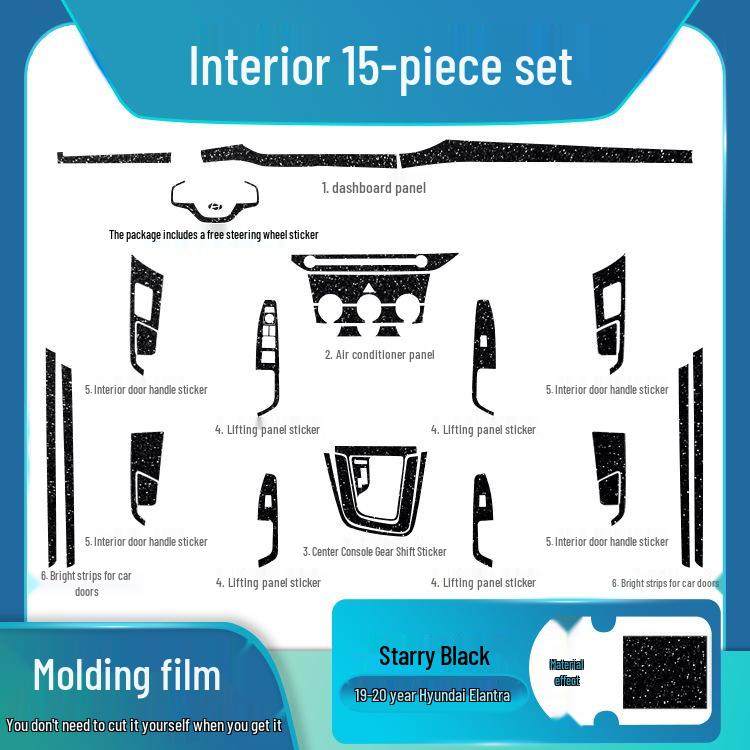 Starry Sky Frosted Film for 2016-2020 Hyundai Elantra Interior Modification - Free Replacement for Damaged Stickers