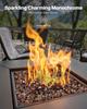 VEVOR Fire Glass, 20 LBS / 9.0 KG High-Temperature Resistant Fireplace Rocks, 1/2-Inch / 12.7 mm Reflective & Smokeless Firepit Glass Rock