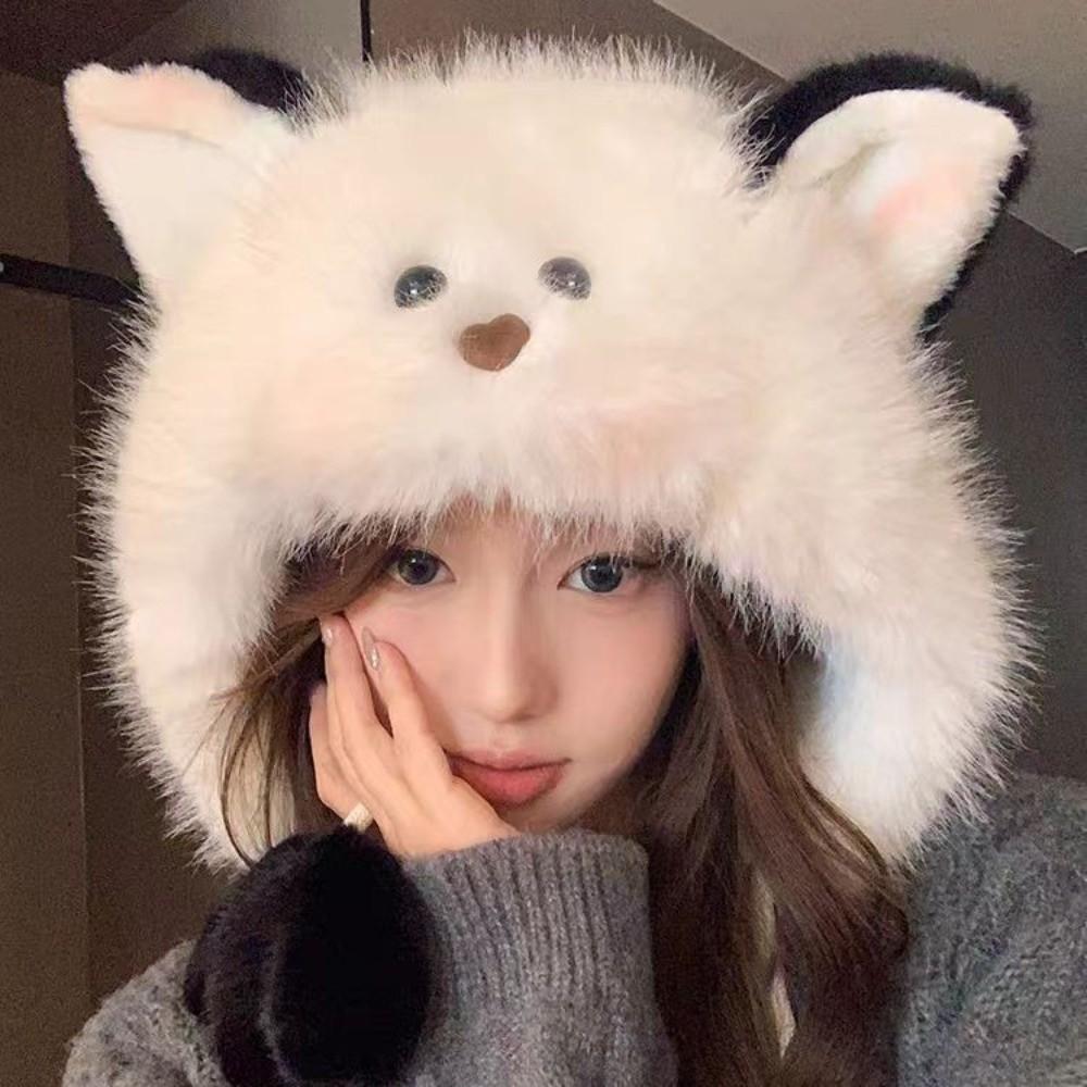 Ear Protection Flap Plush Earflap Hat Cat Ear Windproof Winter Cap Kawaii Winter Hat Women