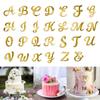 26Pcs Gold Acrylic Alphabet Cake Toppers Mirrored Gold Letters A Z Picks for Custom Name Cake Decorations