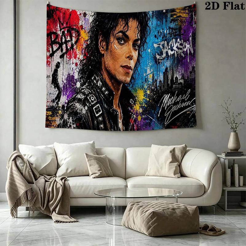 King of Pop Wall Tapestry Aesthetic Wall Hanging Printed Fabric Blanket Decorative Tapestries for Bedroom Living Room Home Decor