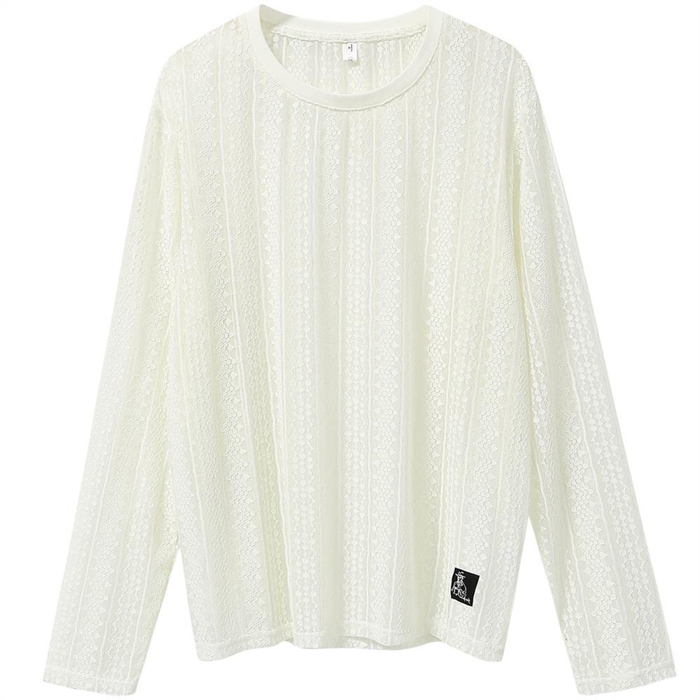 Рубашка на кружевной основе, женская летняя солнцезащитная тонкая рубашка с длинными рукавами и сетчатым верхом внутри