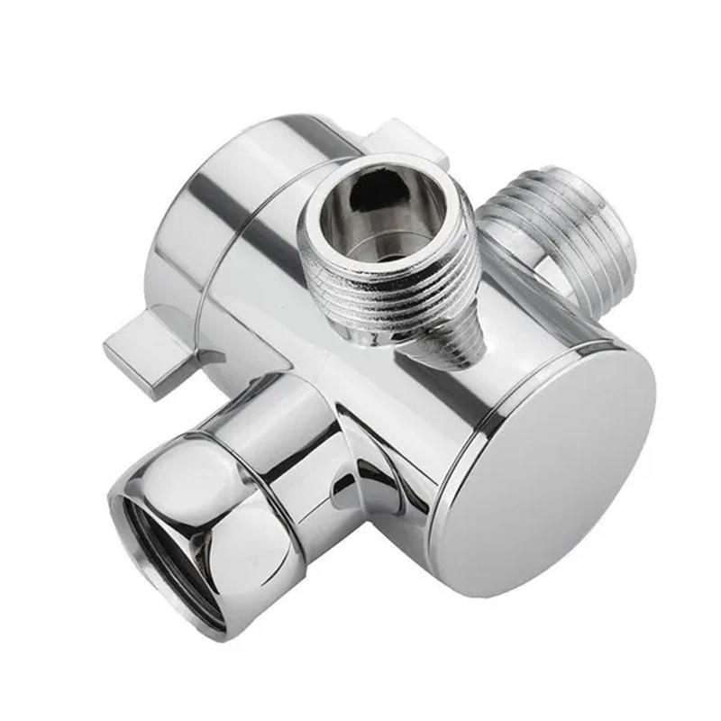 1/2'' 3-Way T-adapter Diverter Valve Adjustable Shower Head Arm Mounted Diverter Valve Bathroom Hardware Accessory