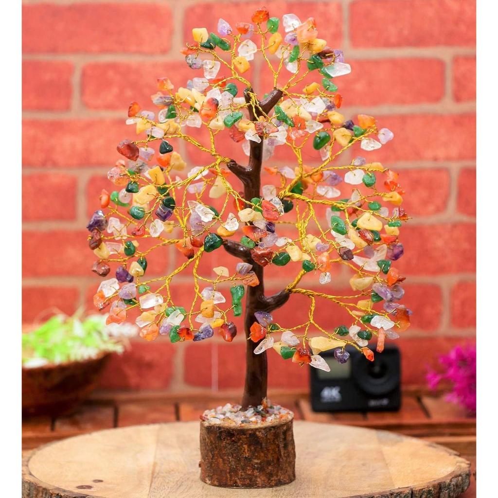 Рождественские украшения Микс Дерево из чакровых драгоценных камней Фэн-шуй фигурка Денежный бонсай Удача Рейки Исцеляющие кристаллы Домашнее украшение