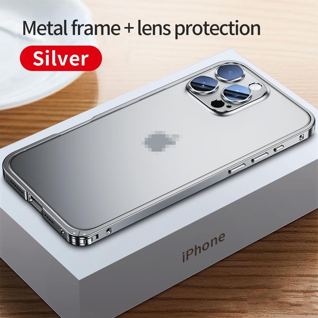 Роскошный металлический чехол-бампер для iPhone 17 16 15 14 Pro Max 14 15 Plus 16pro со съемной рамкой на защелке и защитой объектива
