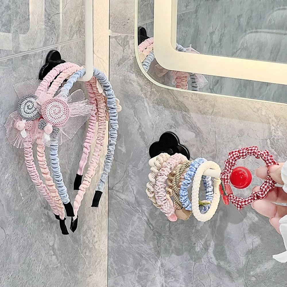 Punch Free Hairband Storage Hook Wall Mounted Kitchen Storage Rack Portable Cloth Hanger