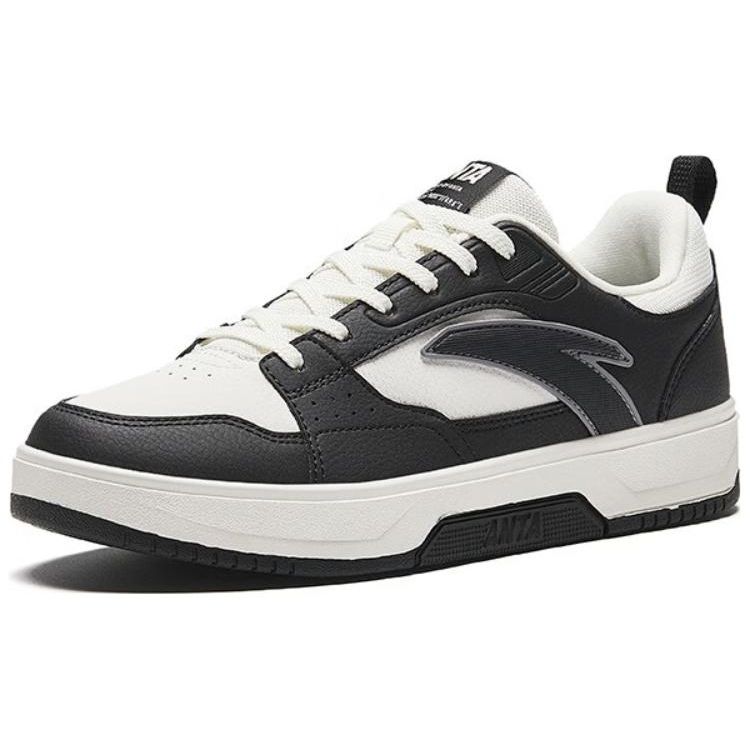 Anta Удобные прочные нескользящие низкие кроссовки для скейтбординга женские кроссовки черные белые 122348011-3