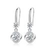 Women Rhinestone Cubic Zirconia Tassel Four-leaf Clover Hook Earrings Jewelry