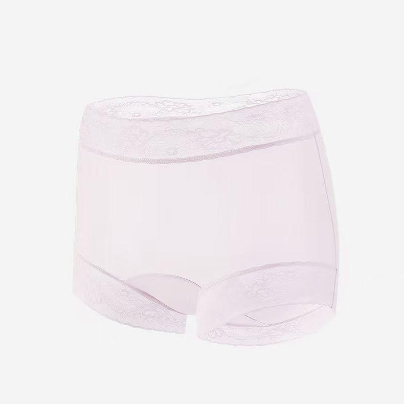 Hidden Valley Camellia: Ultra-thin Ice Silk Panties, Plus Size Breathable Mid-Waist Lace Boxers