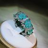 Кольцо Paraíba Realistic Gemstone с ювелирной вставкой и аквамариновым топазом