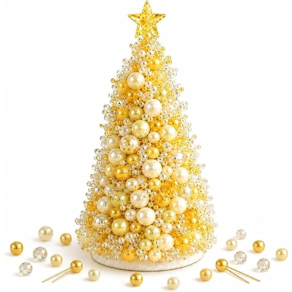 Educational Dreamy Beaded Christmas Tree DIY Kit Sparkling Mini Bead Weaving Set Beginner-Friendly