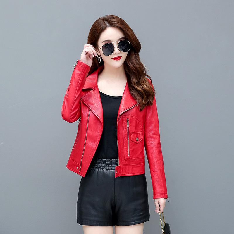 Кожаное женское короткое осеннее новое женское кожаное пальто из овчины, кожаный верх, кожаная куртка, маленькое мужское пальто