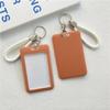 Ins Solid Color ID Card Holder Student Bus Card Case Badge Cards Cover Women Credit Card Holder with Hand Rope Lanyard
