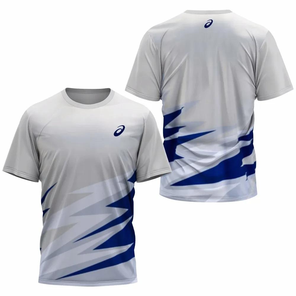 Мужская спортивная футболка для бадминтона, настольного тенниса, для бега на открытом воздухе, фитнеса, с коротким рукавом, свободные топы, летняя повседневная футболка с круглым вырезом, быстросохнущая