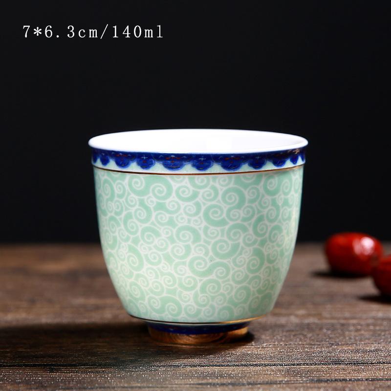 Большая Эмалированная Позолоченная Фарфоровая Чашка для Чая Клоазоне Китайская Сине-Белая Керамика Jingdezhen Набор для Чайной Церемонии Kung Fu Подарок для Друга