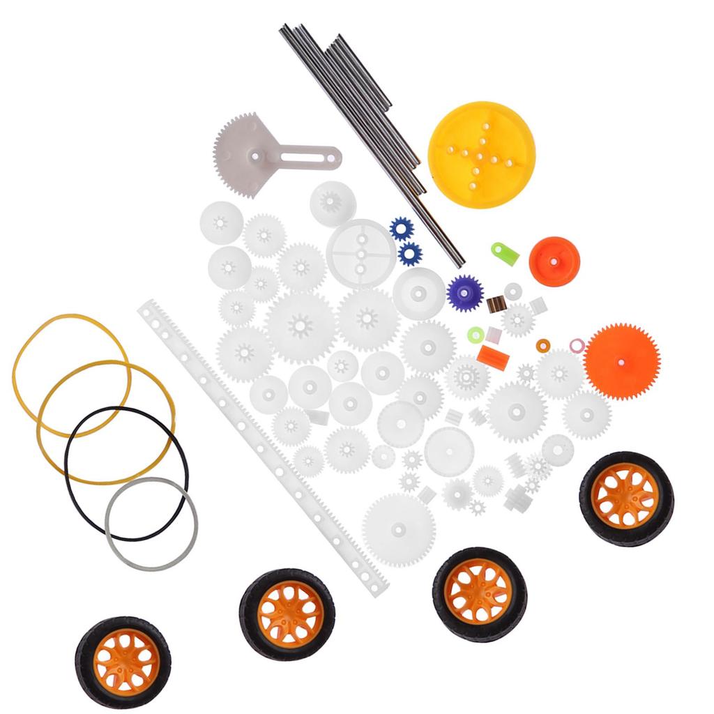 78 шт. Пластиковые шестерни, шкивы, ремень, червячная рейка, наборы шестерен, вал, ремень, набор для самостоятельного изготовления, аксессуары