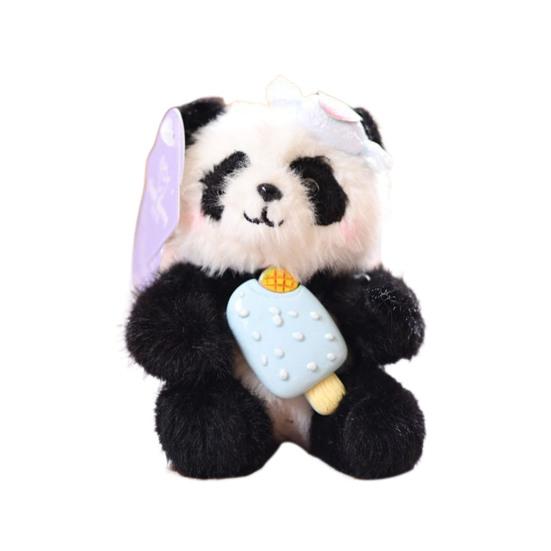 Кукольный кулон Брелок Мультяшный Форма панды Плюшевая кукла Держатель для ключей Легкий брелок Декоративный аксессуар для сумки