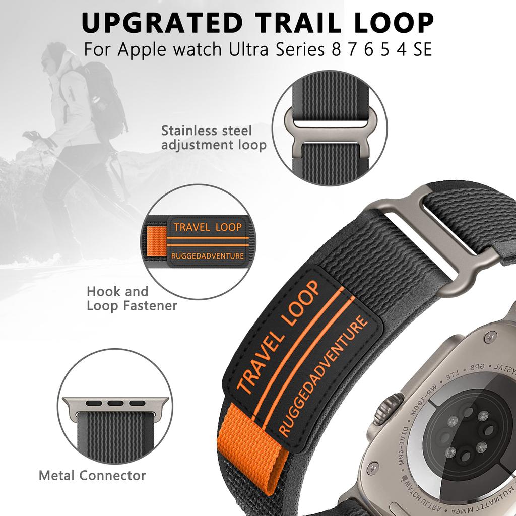 Straps for Apple watch Ultra2 3 Band 44mm 40 mm 49mm 41mm 45mm 42mm Trail loop bracelet correa iWatch series 7 se 8 9 10 11 46mm