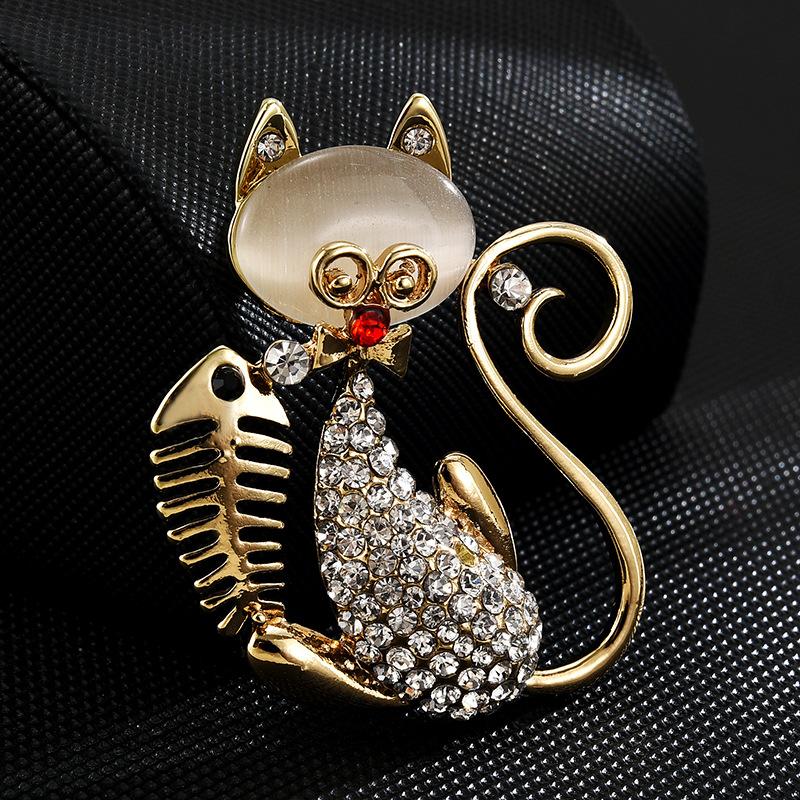 Brooch High-End Sense Niche Light Luxury Suit Bow Rhinestone Corsage High-End Alloy Creative Clothing Accessories