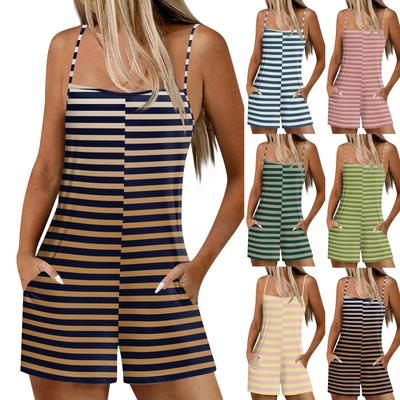 Женский повседневный и модный комбинезон без рукавов с карманами, шорты, комбинезон, шорты
