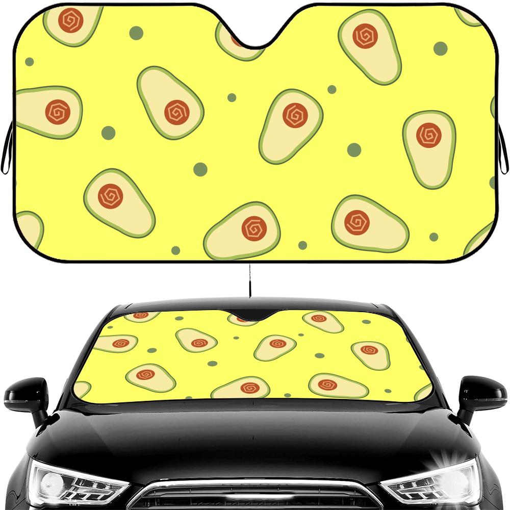 Avocado Pattern Sun Visor Car Windshield Sun Shade UV Protection Heat Insulation Cover Universal  Sun Protector