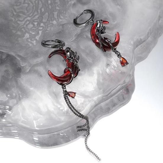 Серьги-капли, асимметричные серьги с кисточками, украшение в виде луны, кольцо на палец, тонкая ручная работа, длинные